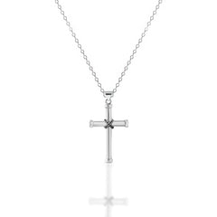 Black Stones Cross Necklace Black Stones Cross Necklace