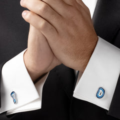 Silver Cobalt Cufflinks Silver Cobalt Cufflinks