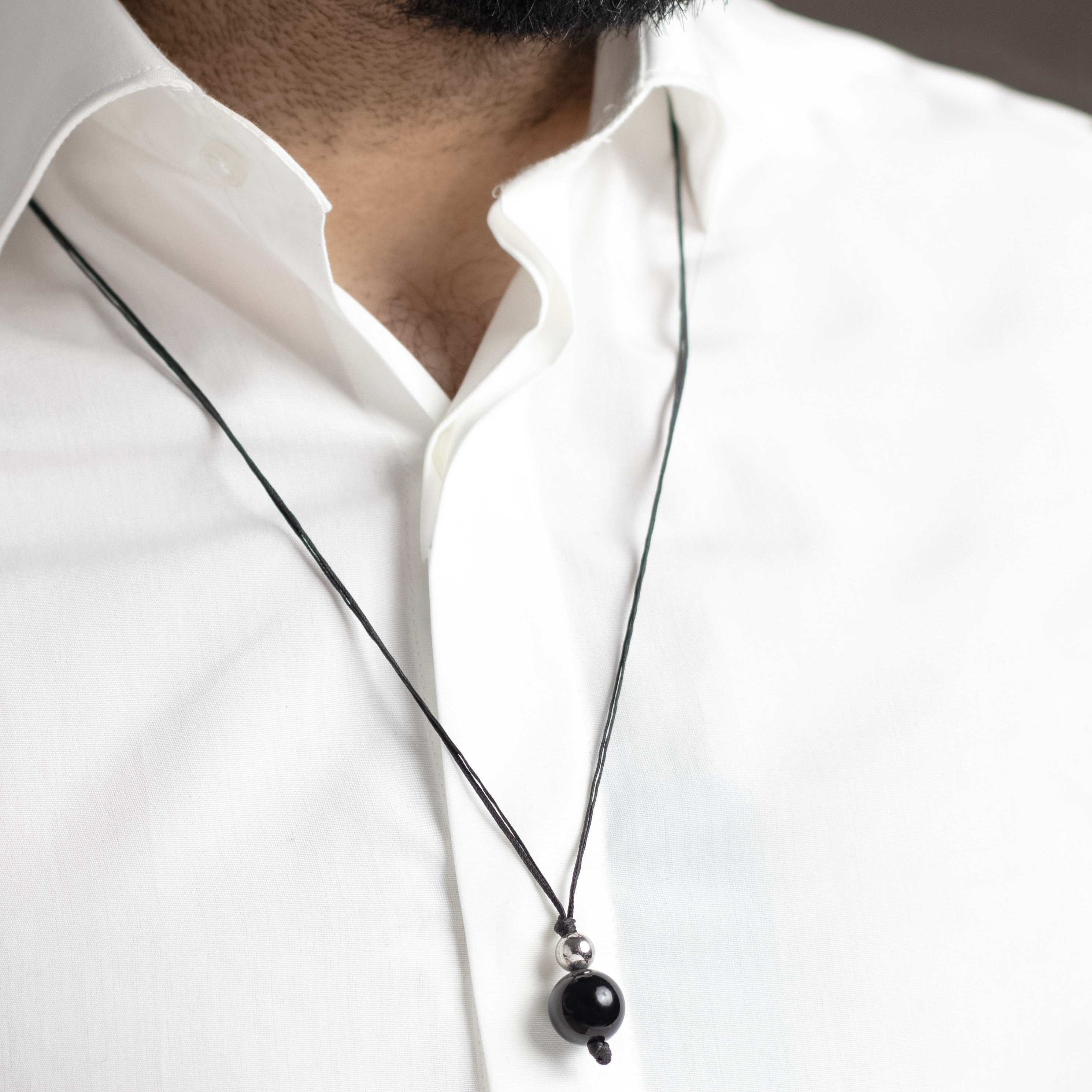 Black Onyx Bead Necklace Black Onyx Bead Necklace