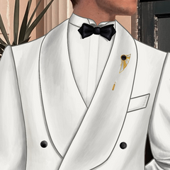 Black & Gold Rene Lapel Pin Black & Gold Rene Lapel Pin
