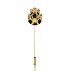 Deco Hamsa Lapel Pin - Gold Deco Hamsa Lapel Pin - Gold