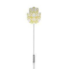 Deco Hamsa Lapel Pin - Platinum Deco Hamsa Lapel Pin - Platinum