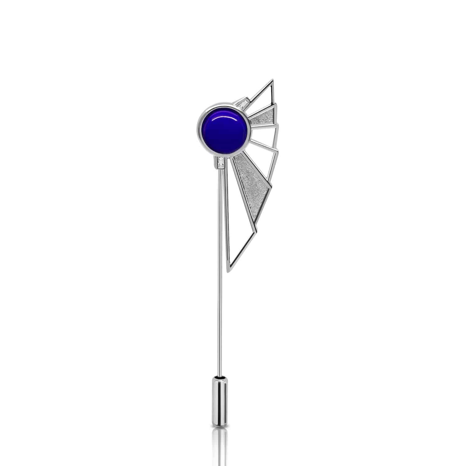 Blue Platinum Rene Lapel Pin Blue Platinum Rene Lapel Pin