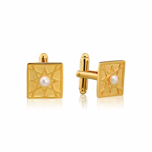 Gold Plated Pearl Cufflinks  Gold Plated Pearl Cufflinks