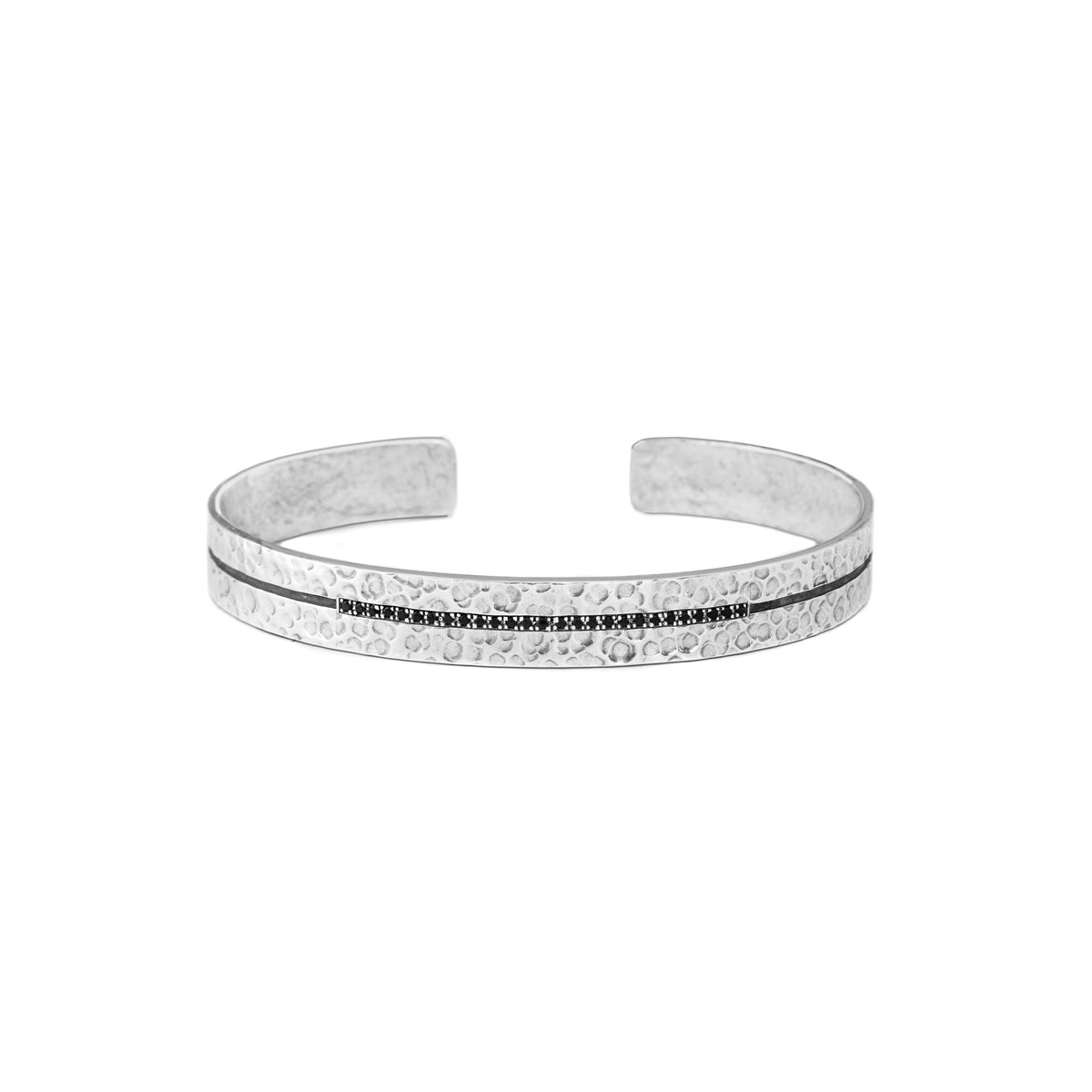 Hammered Set in Diamond Bracelet