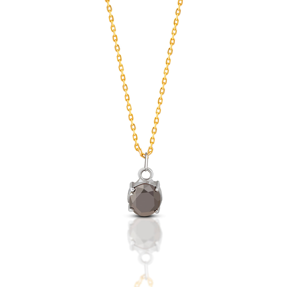 Black Stone Necklace 18K