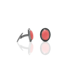 Pink Black Stones Cufflinks