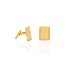 Flat Square Stone Cufflinks- Gold