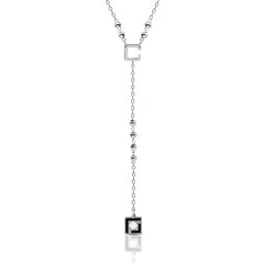 Silver Beaded Black Eye Necklace