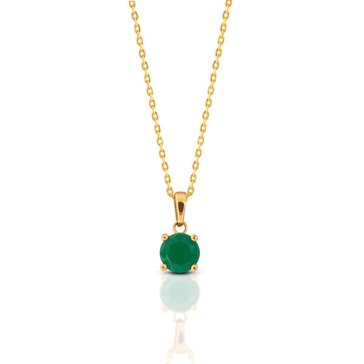 Green Onyx Gold Necklace 18K