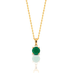 Green Onyx Gold Necklace 18K