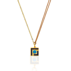 Half Eye Necklace (Tan) 18K