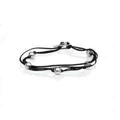 Silver Ball Bracelet- Black