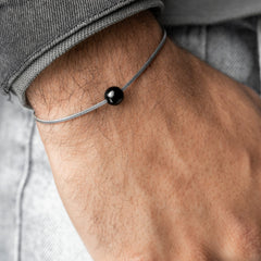 Black Bead Bracelet | Men's Black Bead Bracelet | Huwa Designs