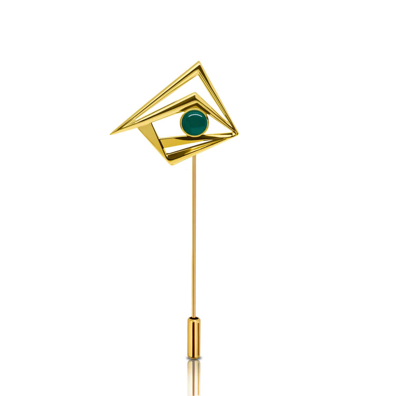Deco Eye Lapel Pin - Gold