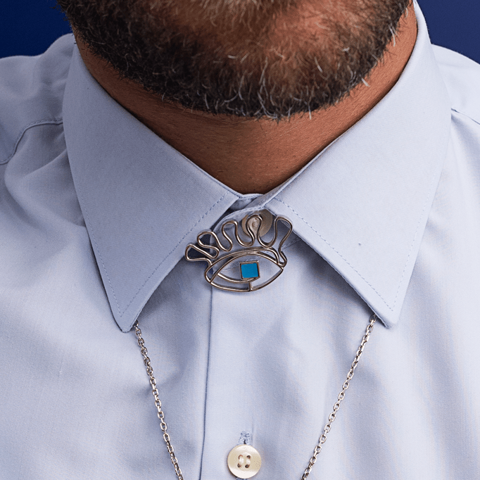 Crazy Eye Lapel Pin Huwa Designs